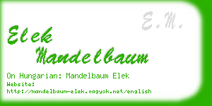 elek mandelbaum business card